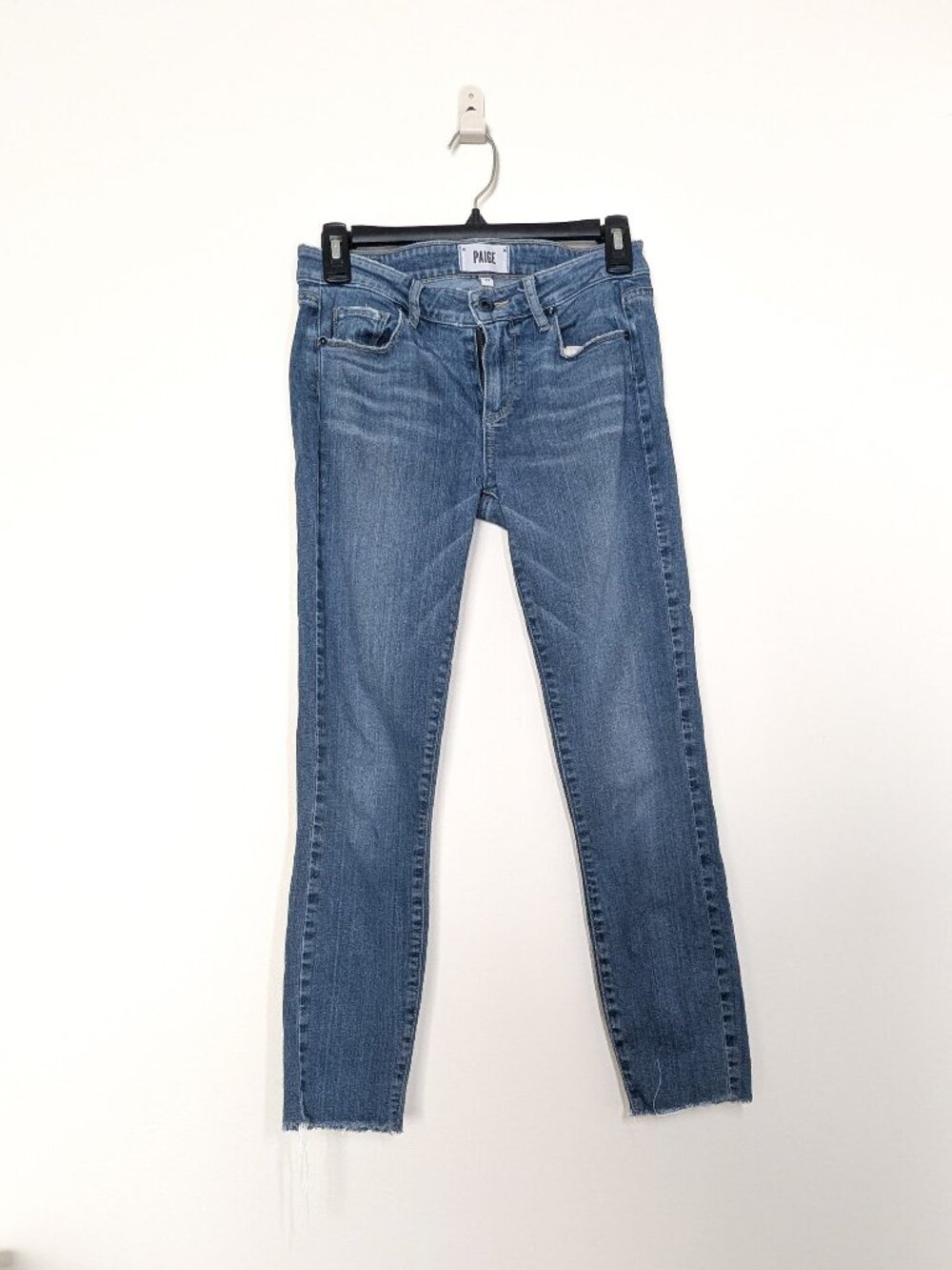 PAIGE Denim, Verdugo Ultra Skinny Ankle Jeans, Raw Hem, Size 27